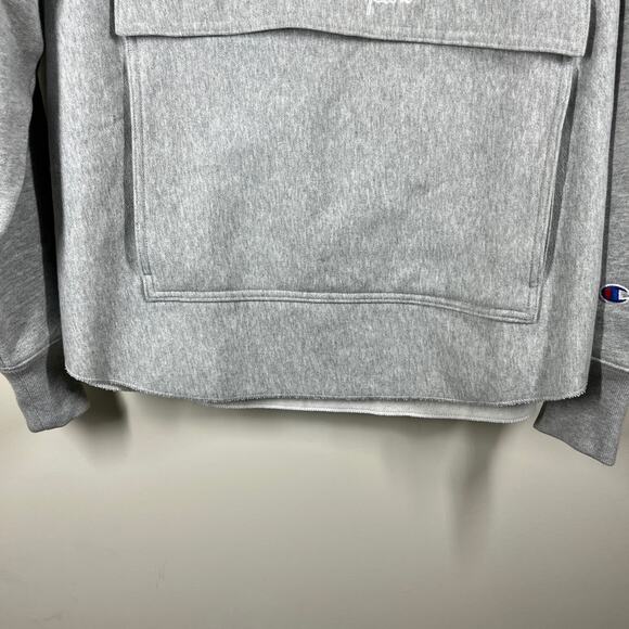 Champion Reverse Weave Boxy Anorak Hoodie Unisex 2XL Gray Oversized Quarter Zip - Picture 14 of 16